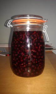 Blackcurrant vodka in the making
